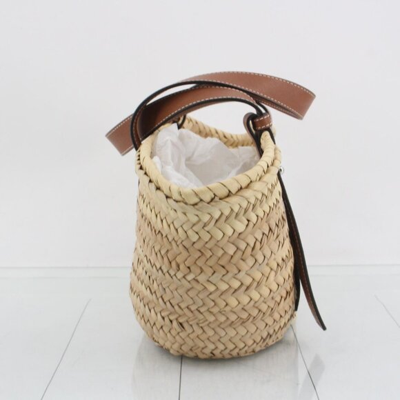 Sold!!!Loewe Small Basket bag in palm leaf and calfskin - Picture 4 of 10